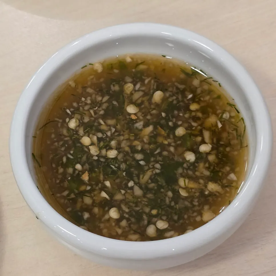 Yuzu sauce served alongside the black pork galbi