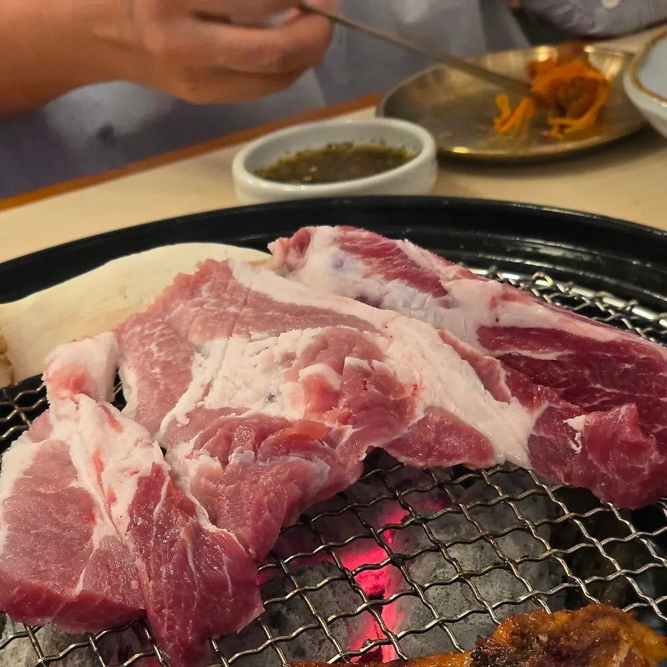 Plate of additional raw black pork galbi ordered