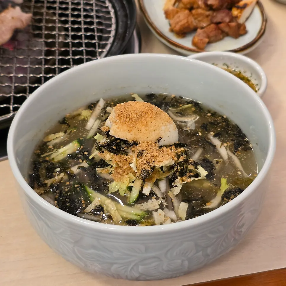A bowl of savory perilla oil mak-guksu