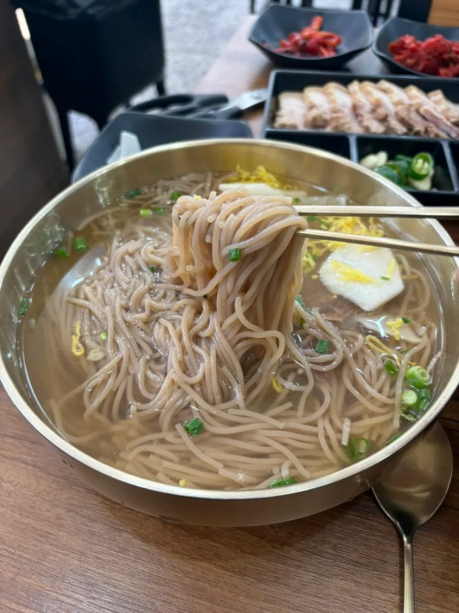 Photo of bibim naengmyeon sauce and noodles