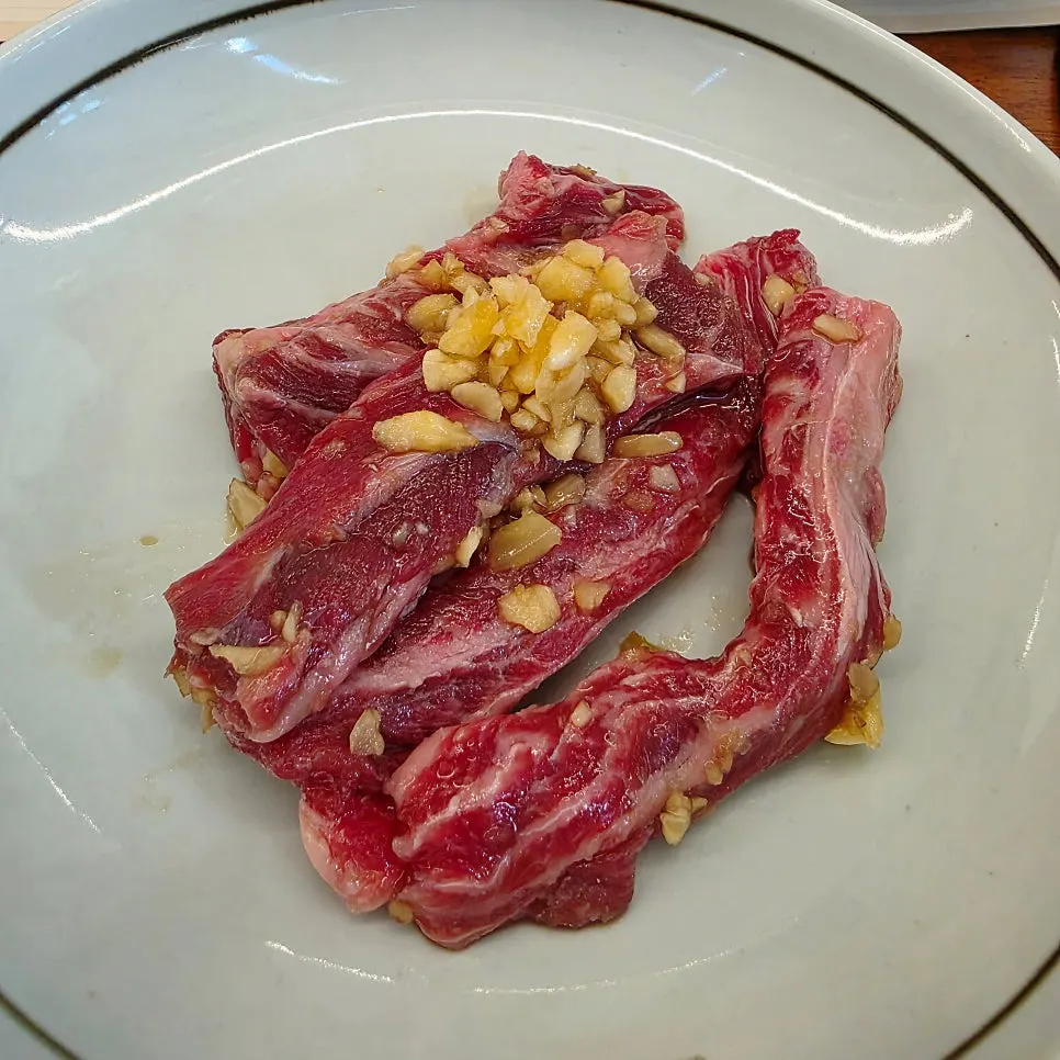 A plate of beef galbisal ordered to finish the meal