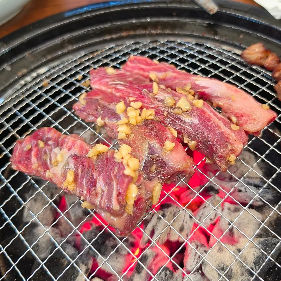 Close-up of the raw beef galbisal