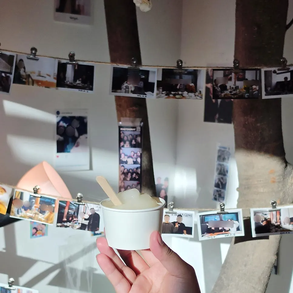 A cup of sweet, cool pear dessert