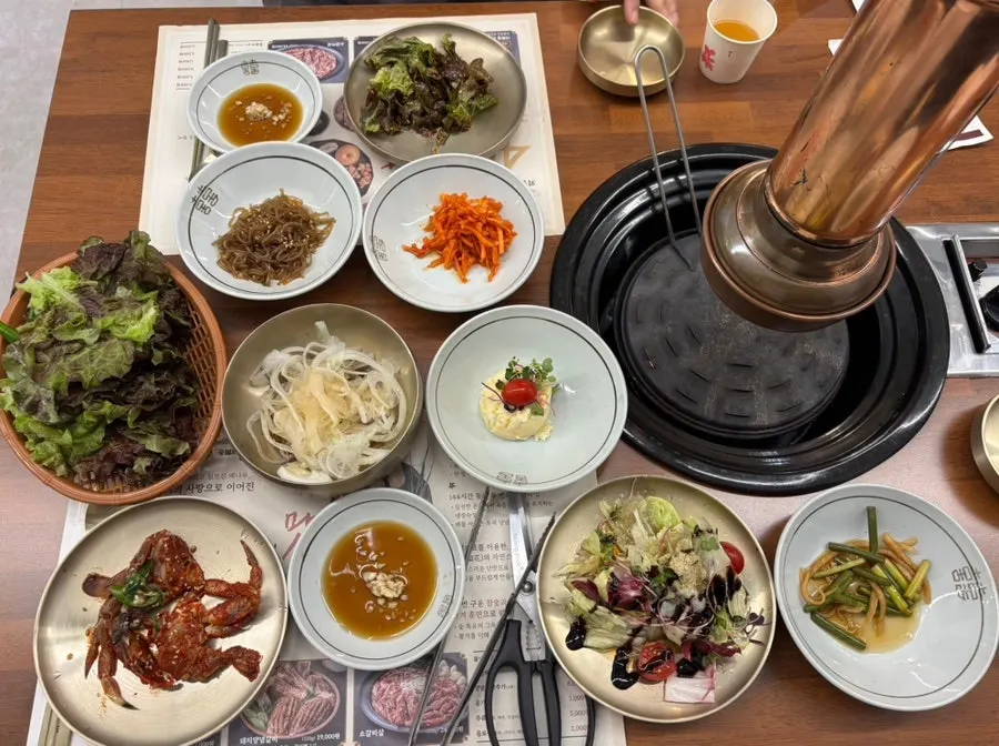 A generous spread of basic side dishes