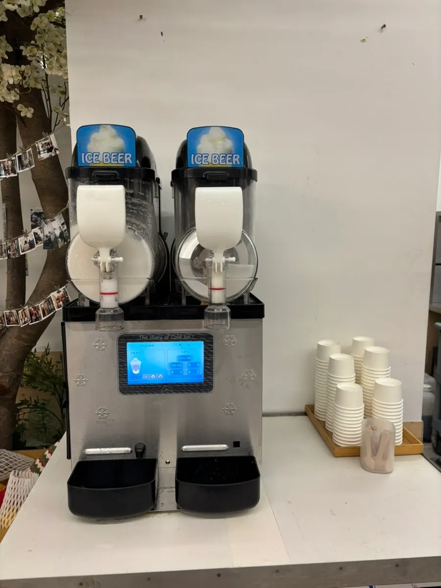 Pear slush drink served for dessert