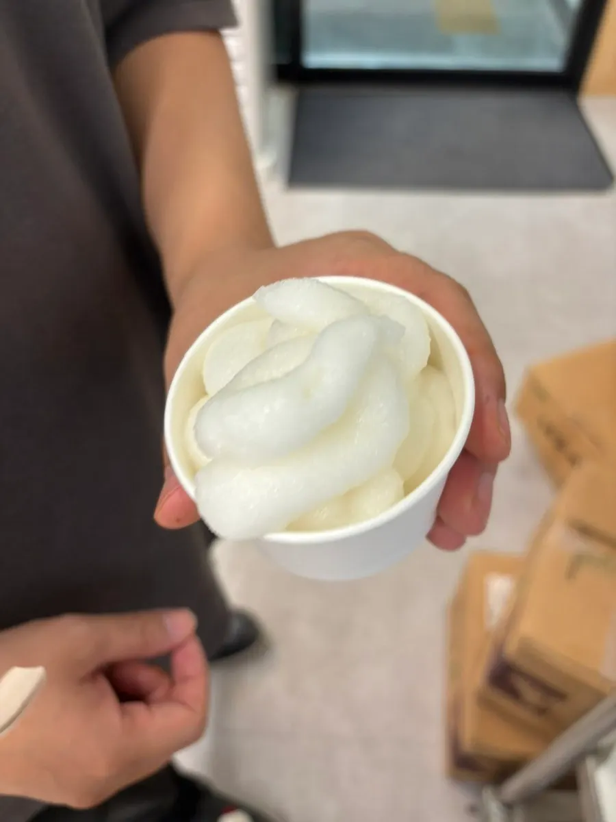 A cool cup of pear slush