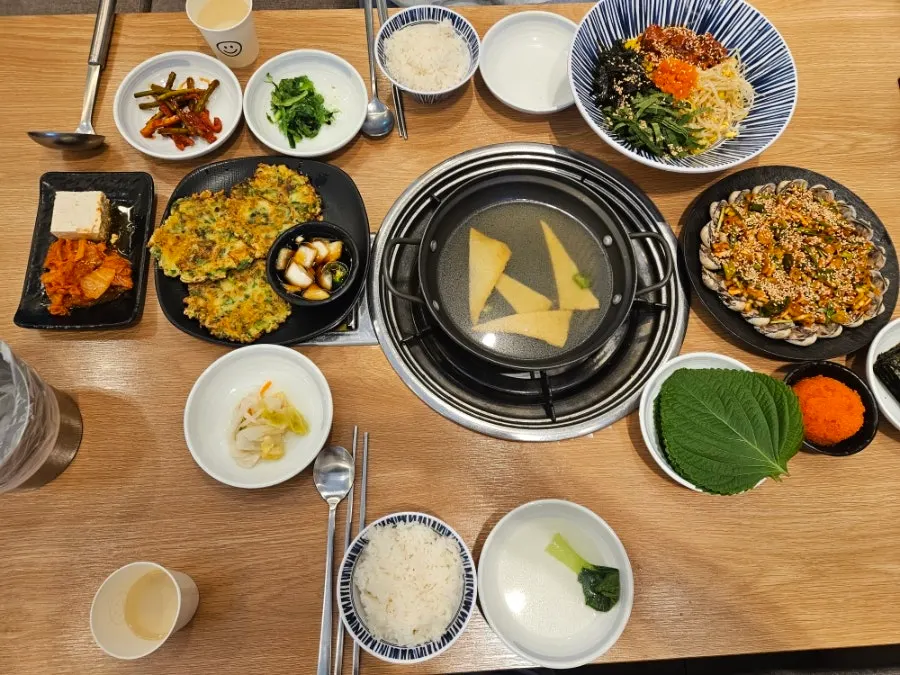 Table set with all the Family Set dishes together