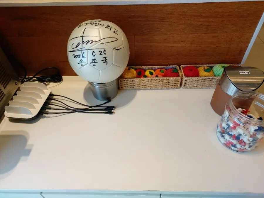 유가사탕이 놓인 계산대 앞