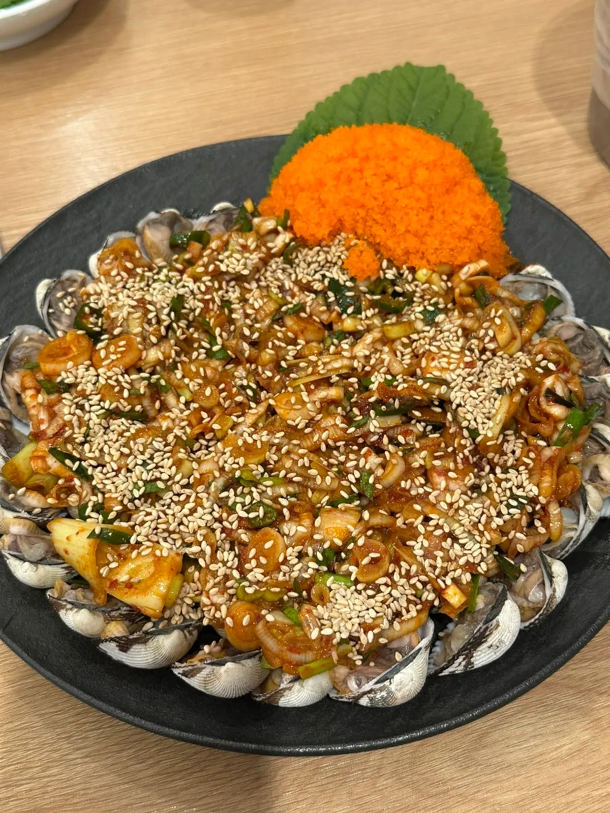 Plate piled high with Manse seasoned cockles