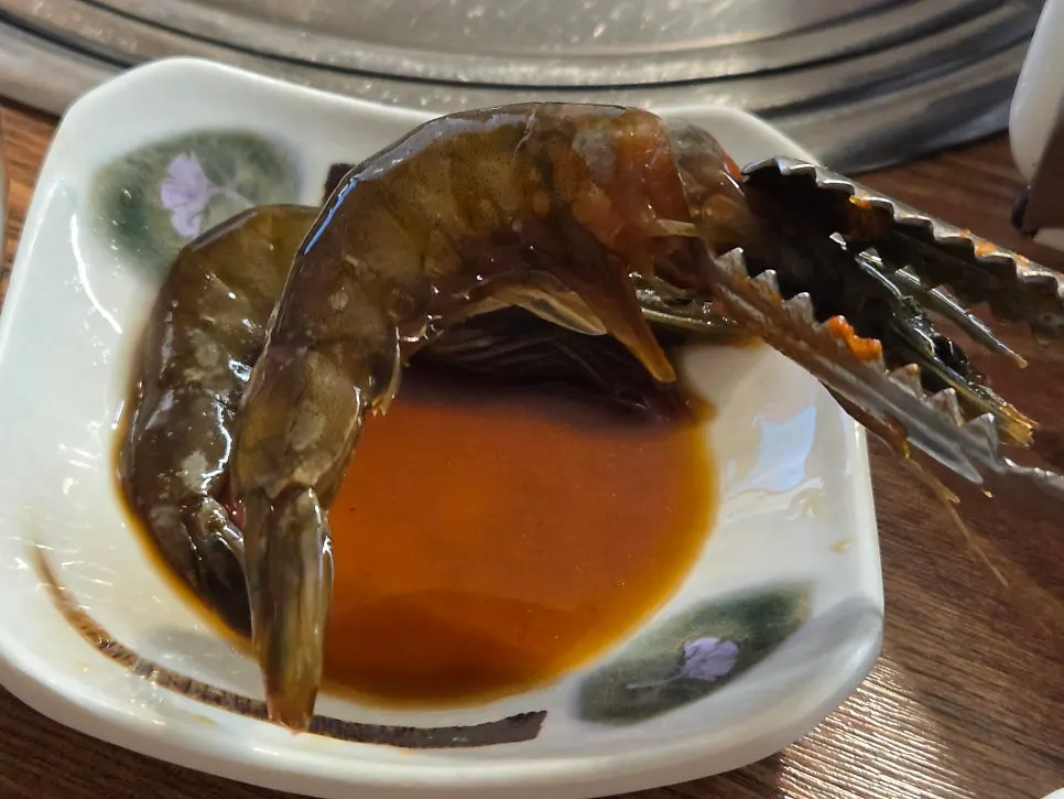 The standout side dish, shrimp jang