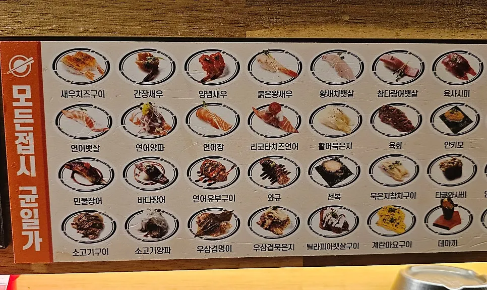 Screen for ordering sushi via QR code at the table