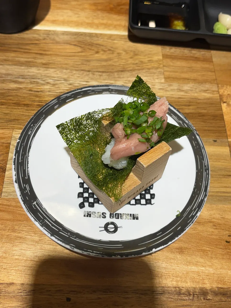 A collection of sushi plates from Mikado Sushi Pyeongtaek Station Branch