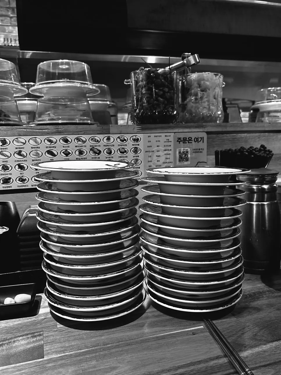 Table at Mikado Sushi Pyeongtaek Station Branch after finishing the meal
