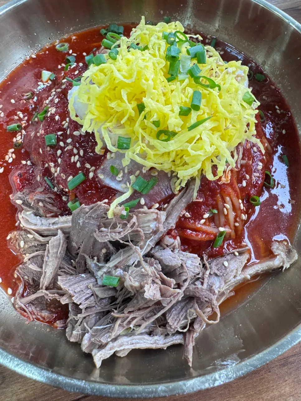 Close-up of Seoul Myeonok's bibim naengmyeon