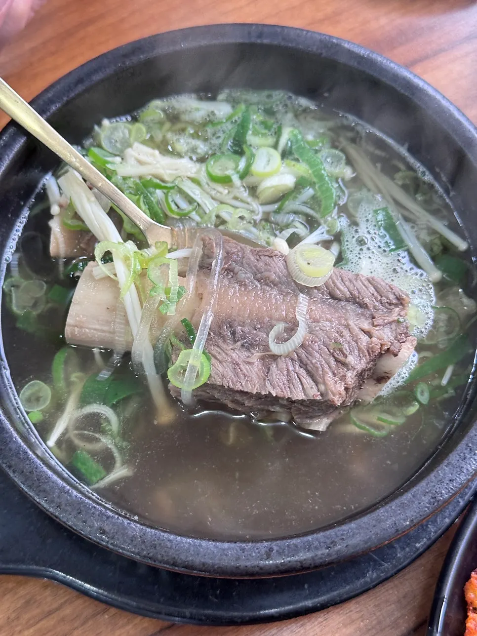 Galbitang meat pulling easily off the bone