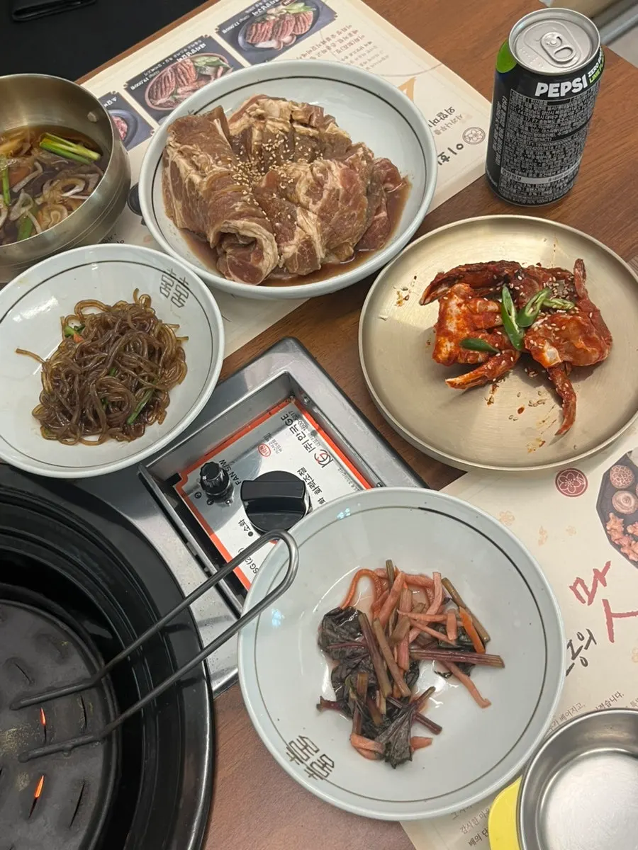 이화정 숯불돼지갈비 주문 메뉴 구성