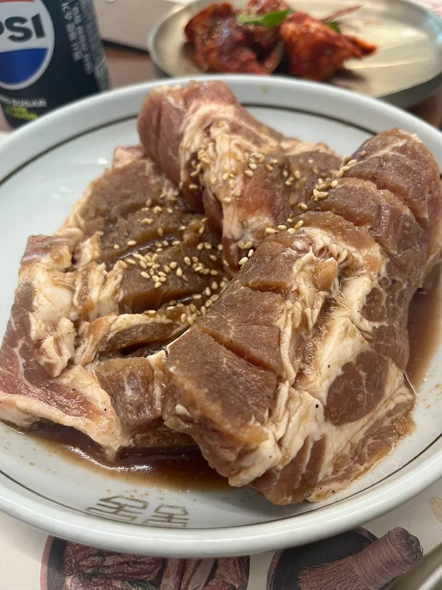 이화정 숯불돼지갈비 주문 메뉴 구성