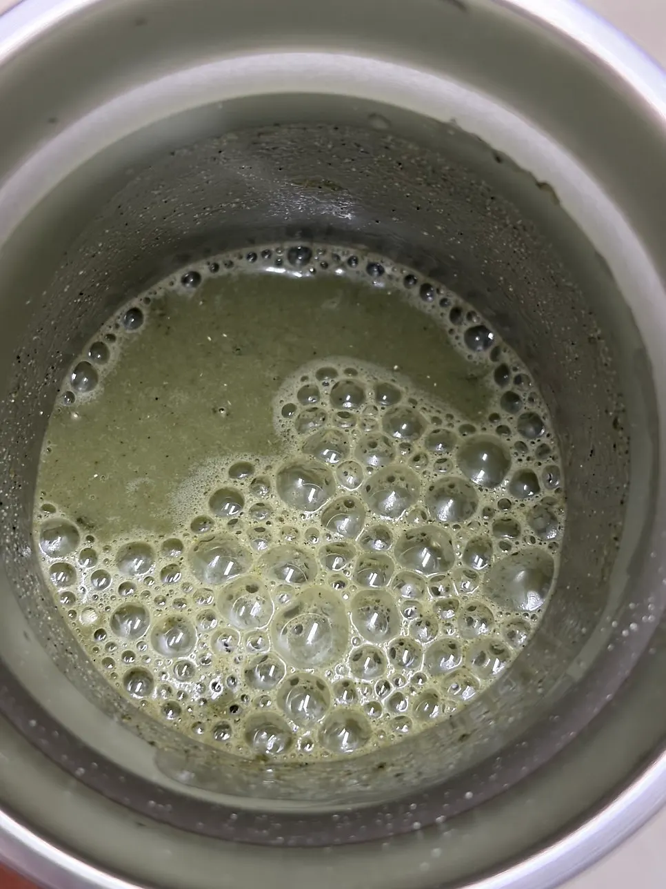 Preparing to head out with only the mugwort soy milk powder in a tumbler