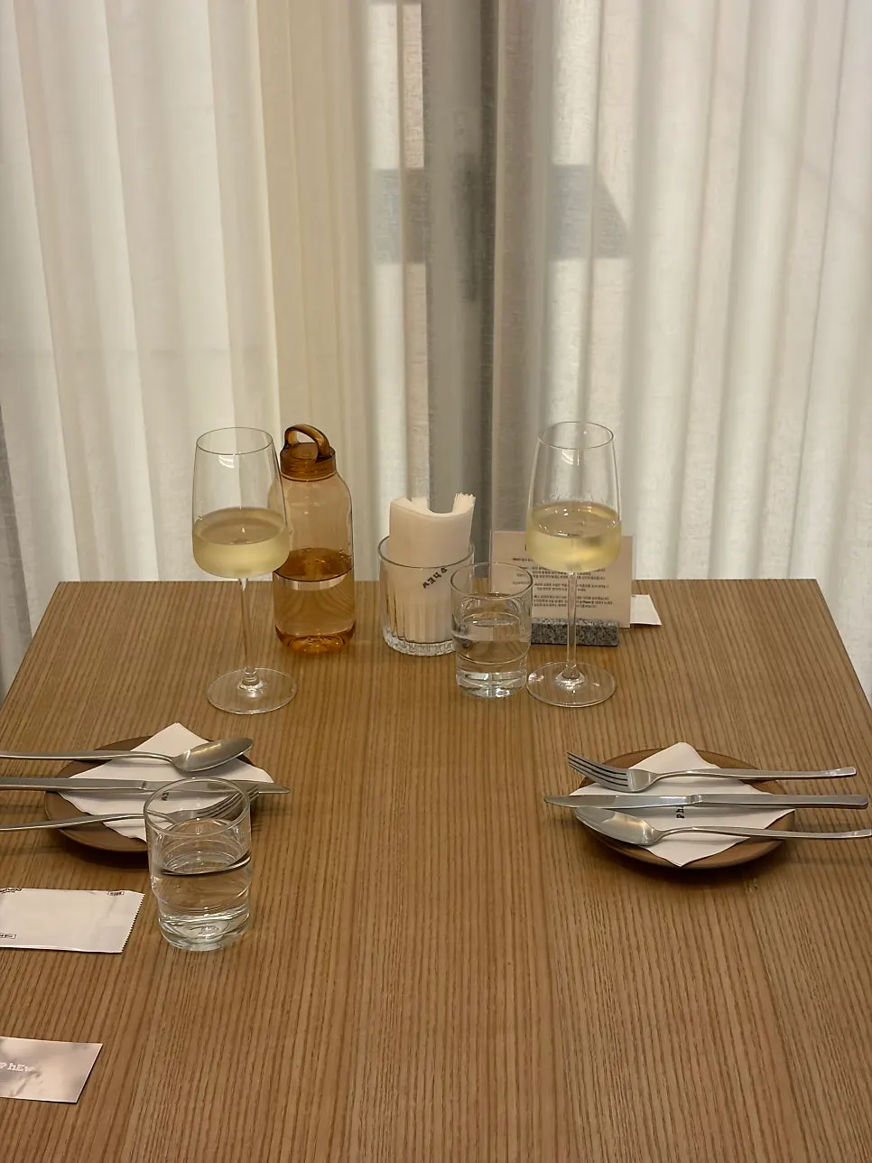 Curtained private table further inside