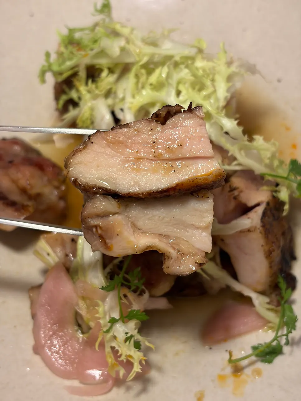 Grilled chicken thigh with yuzu ponzu
