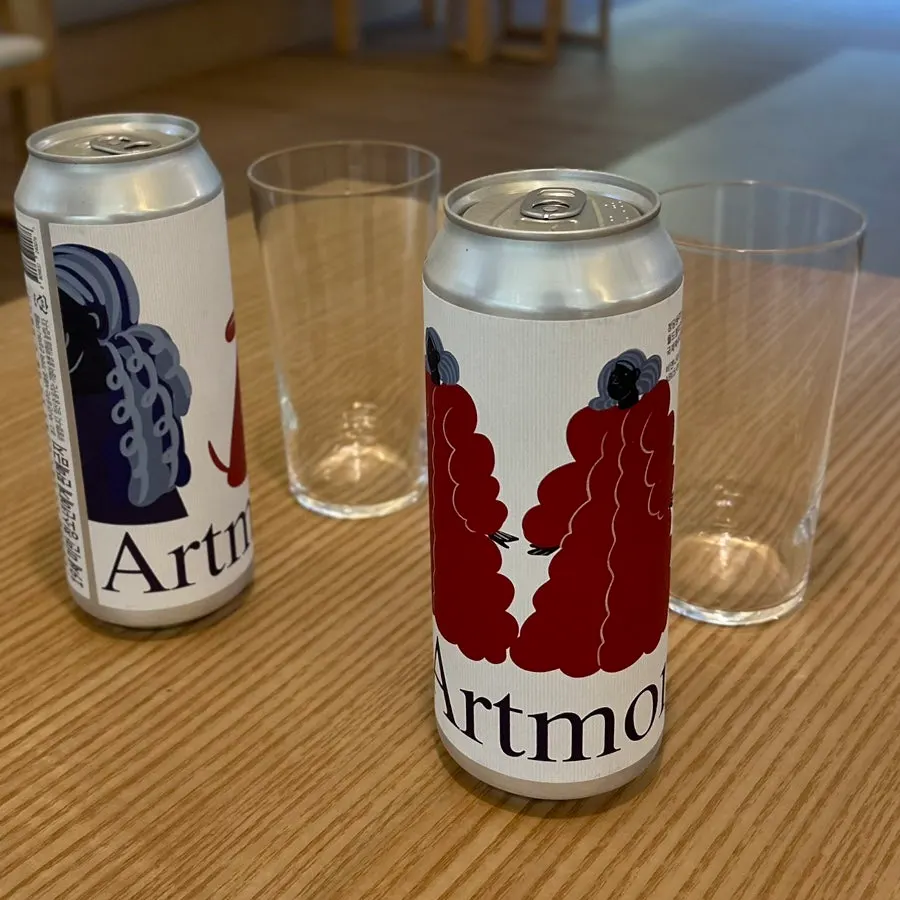 Craft beer served with a glass