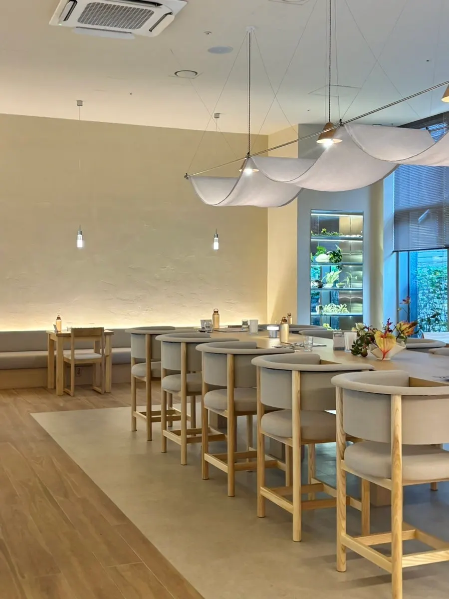 Ivory and beige interior with ambient lighting