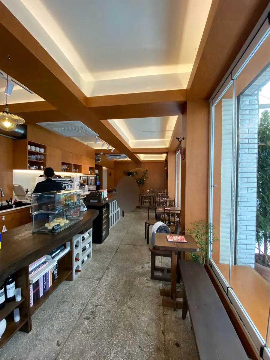 Larger outdoor seating area next to the store