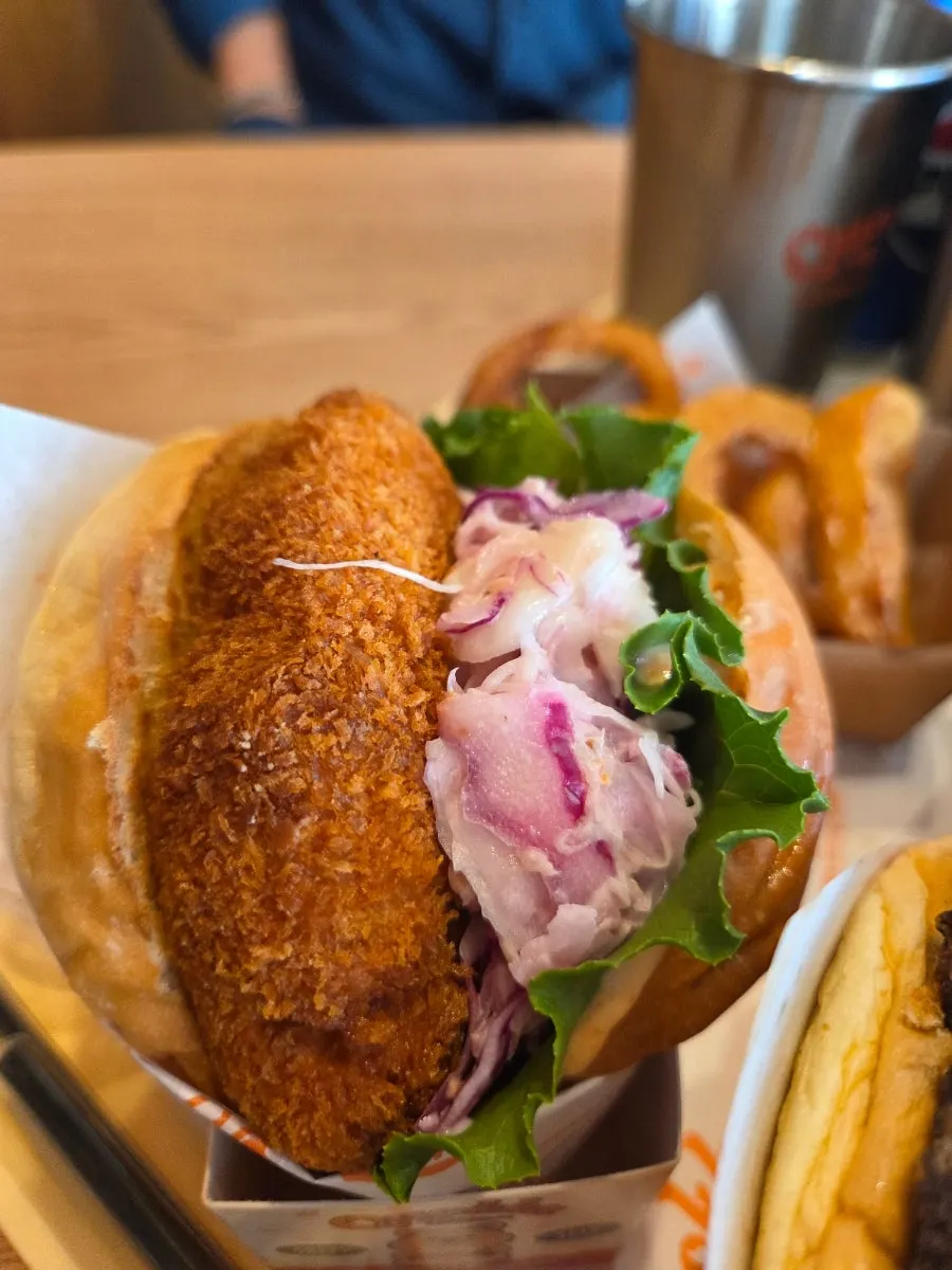 Quokka Bite's Whole Shrimp Quokka Shrimp Burger