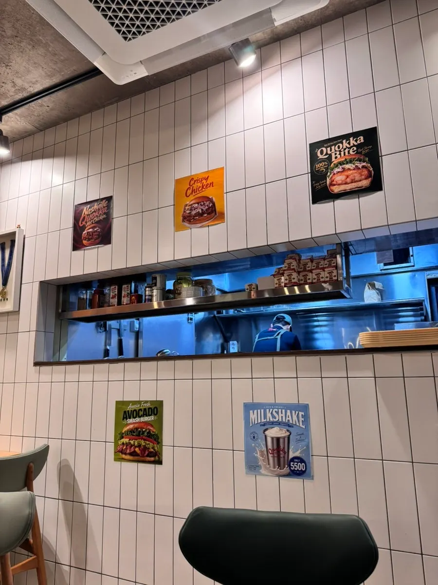 Corner of the restaurant displaying quokka props and goods