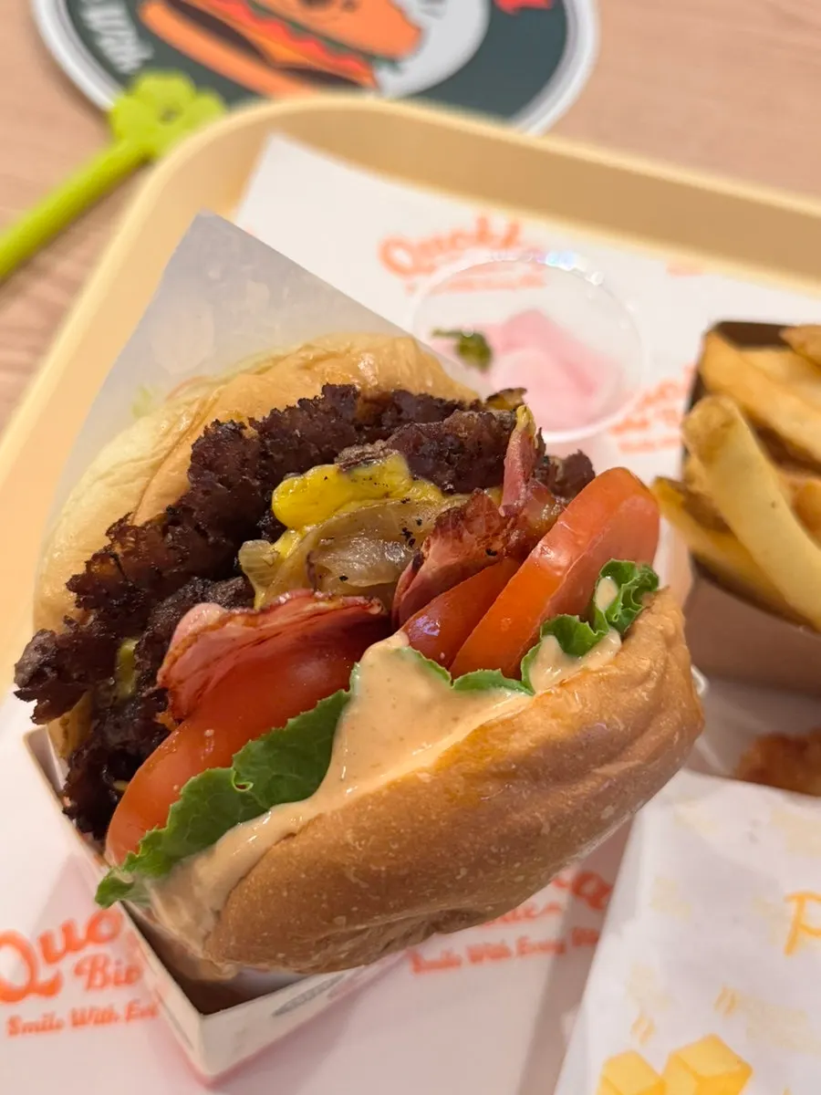 Grilled Quokka Double Burger with two patties