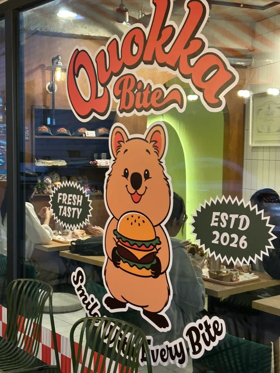 Outdoor tables outside Quokka Bite