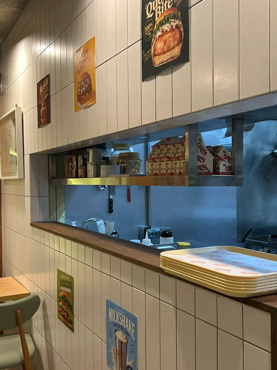 Retro interior with about five tables