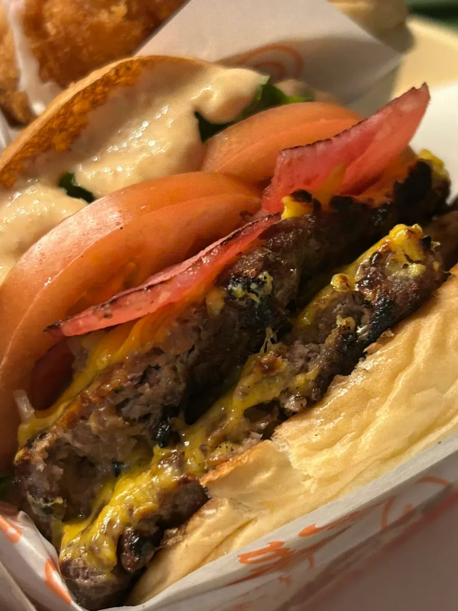 Grilled Quokka Double with cheddar cheese and bacon