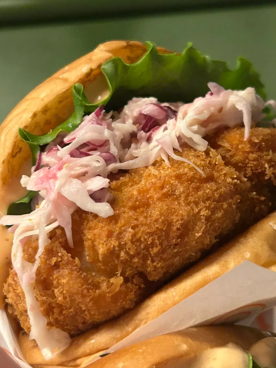 Whole Shrimp Quokka Shrimp Burger packed with shrimp