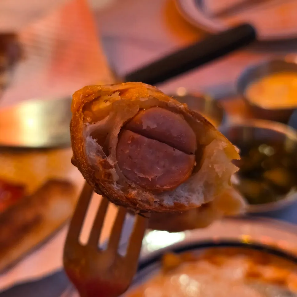 반반피자 한 조각 클로즈업