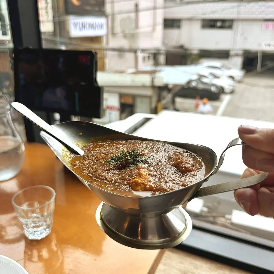 치킨커리 속 치킨 건더기 클로즈업