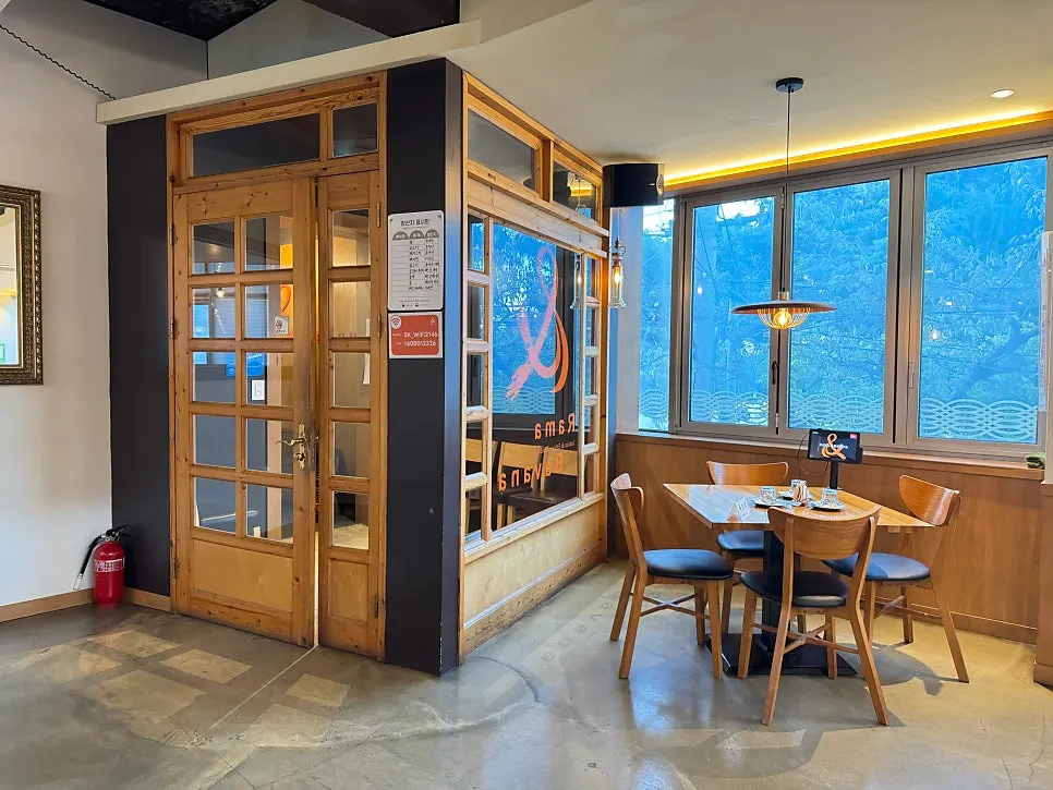 Waiting area inside the restaurant
