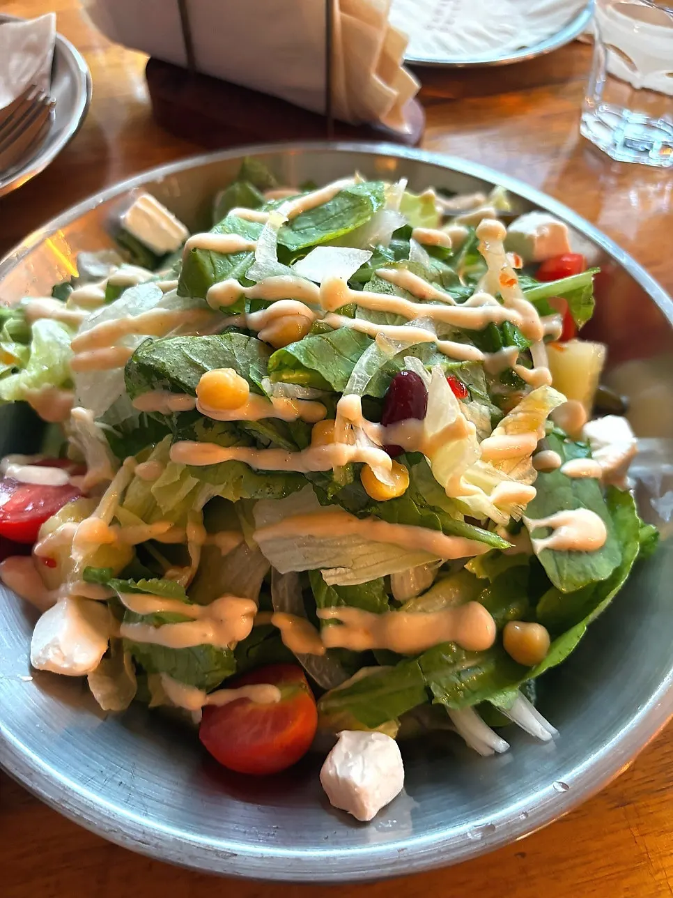 Salad with cherry tomatoes and pineapple