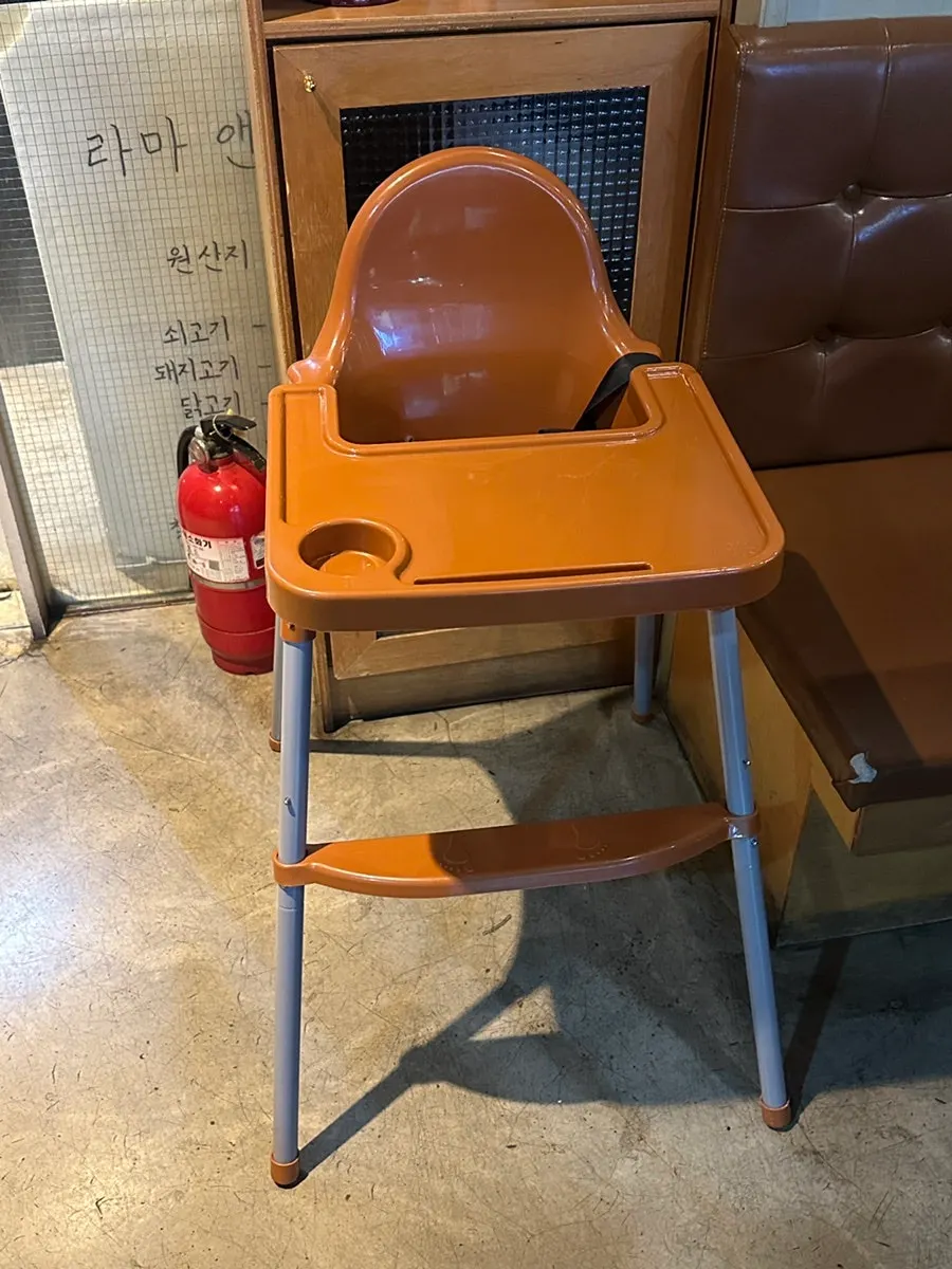 Baby chair provided at the restaurant