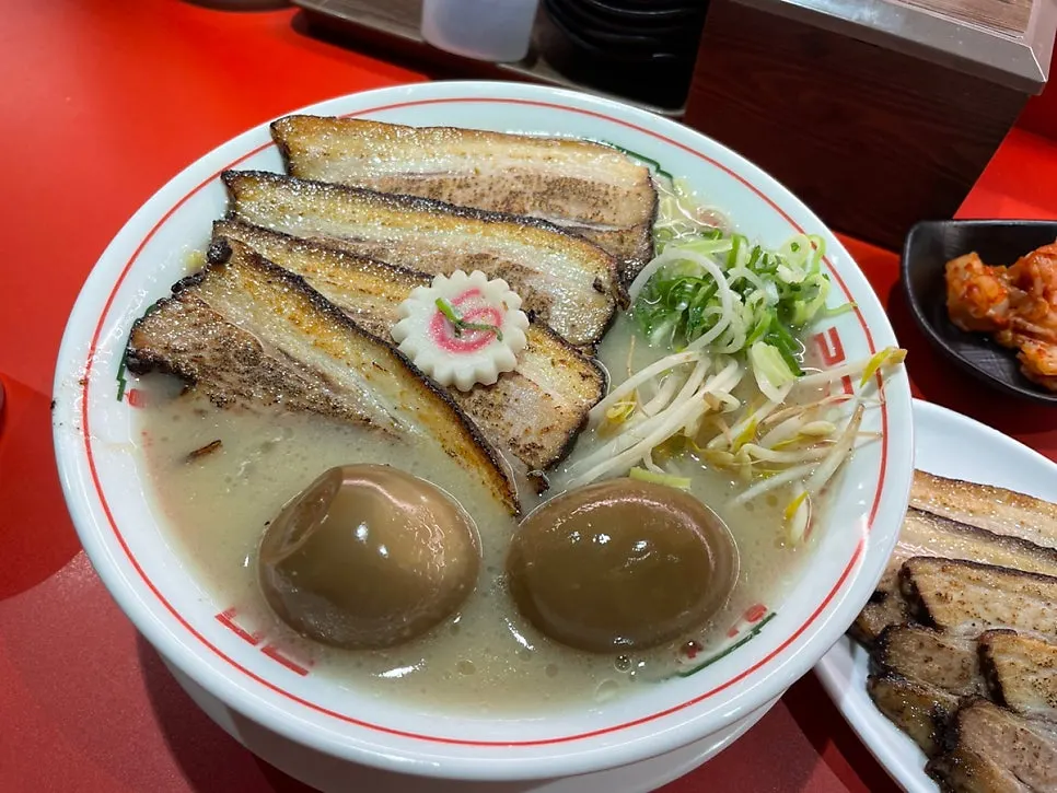 Close-up of ramen with self-made noodles