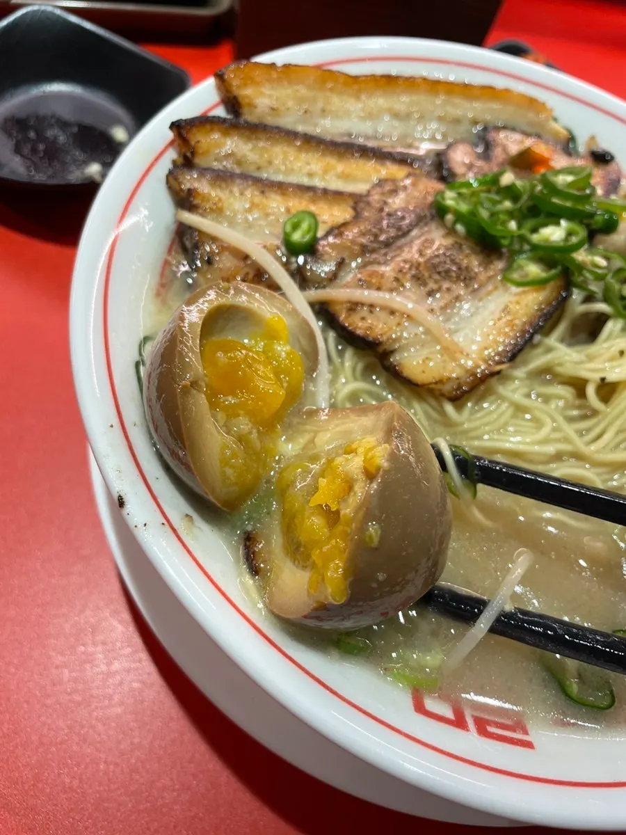 Cross-section of a well-seasoned tamago yolk