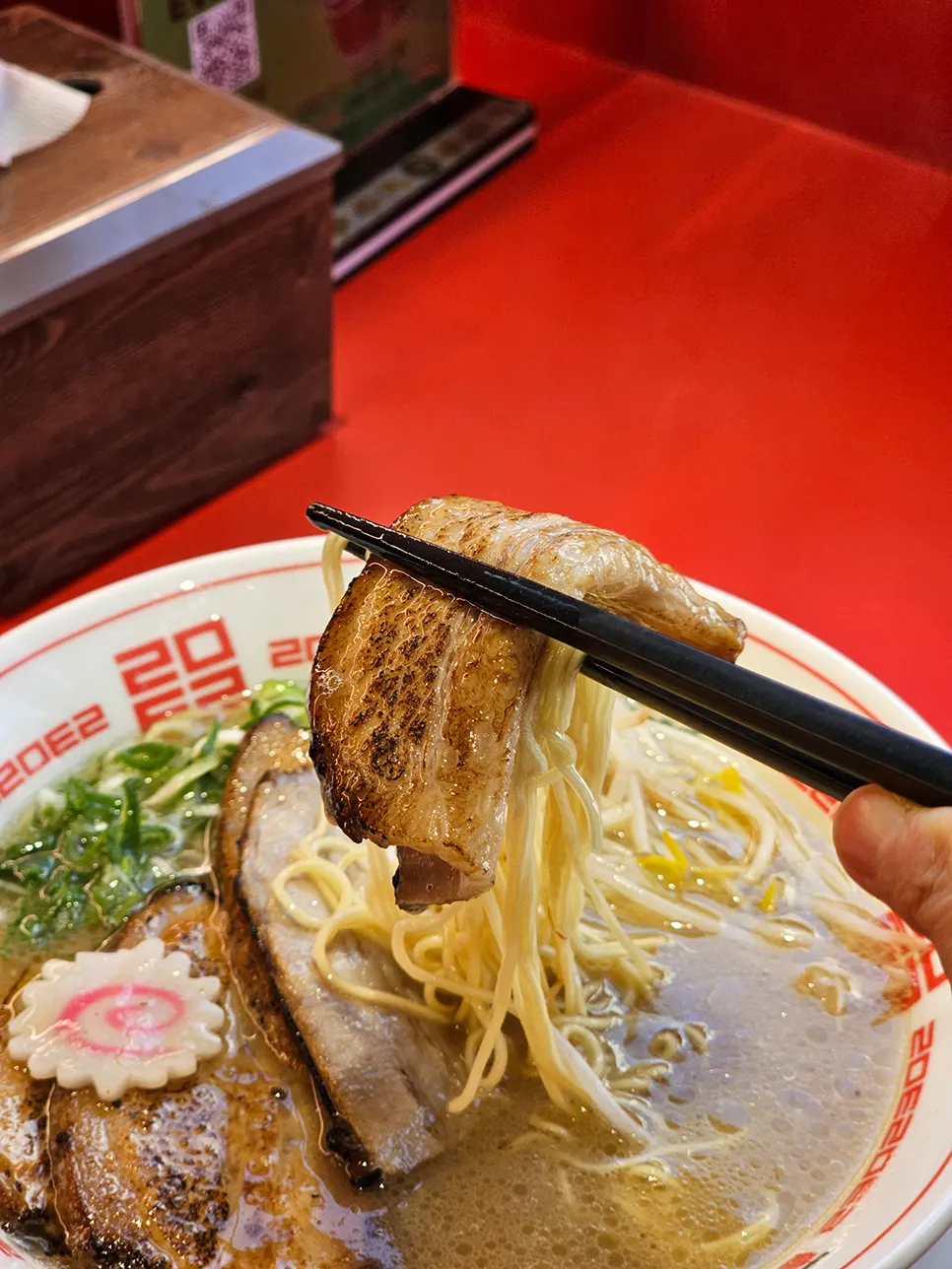 Shin Ramen topped with garlic and cheongyang chili