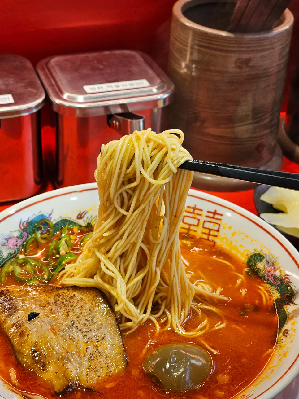 Noodles soaked in broth