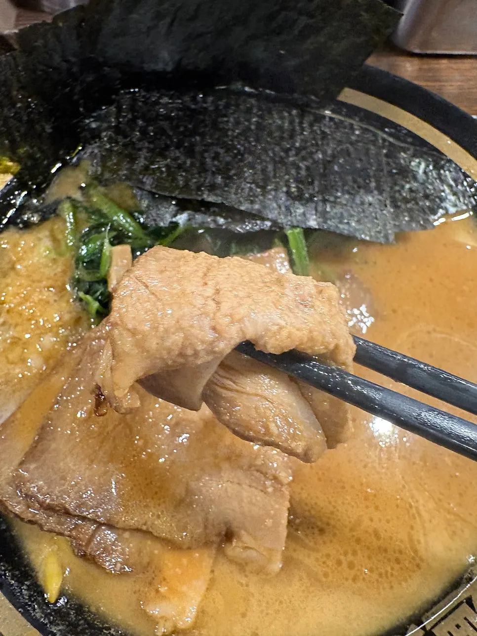 Menma bamboo shoot topping on the ramen