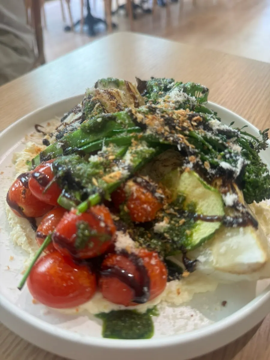 Roasted vegetable and ricotta salad at Raon Sik Tak Pangyo Branch