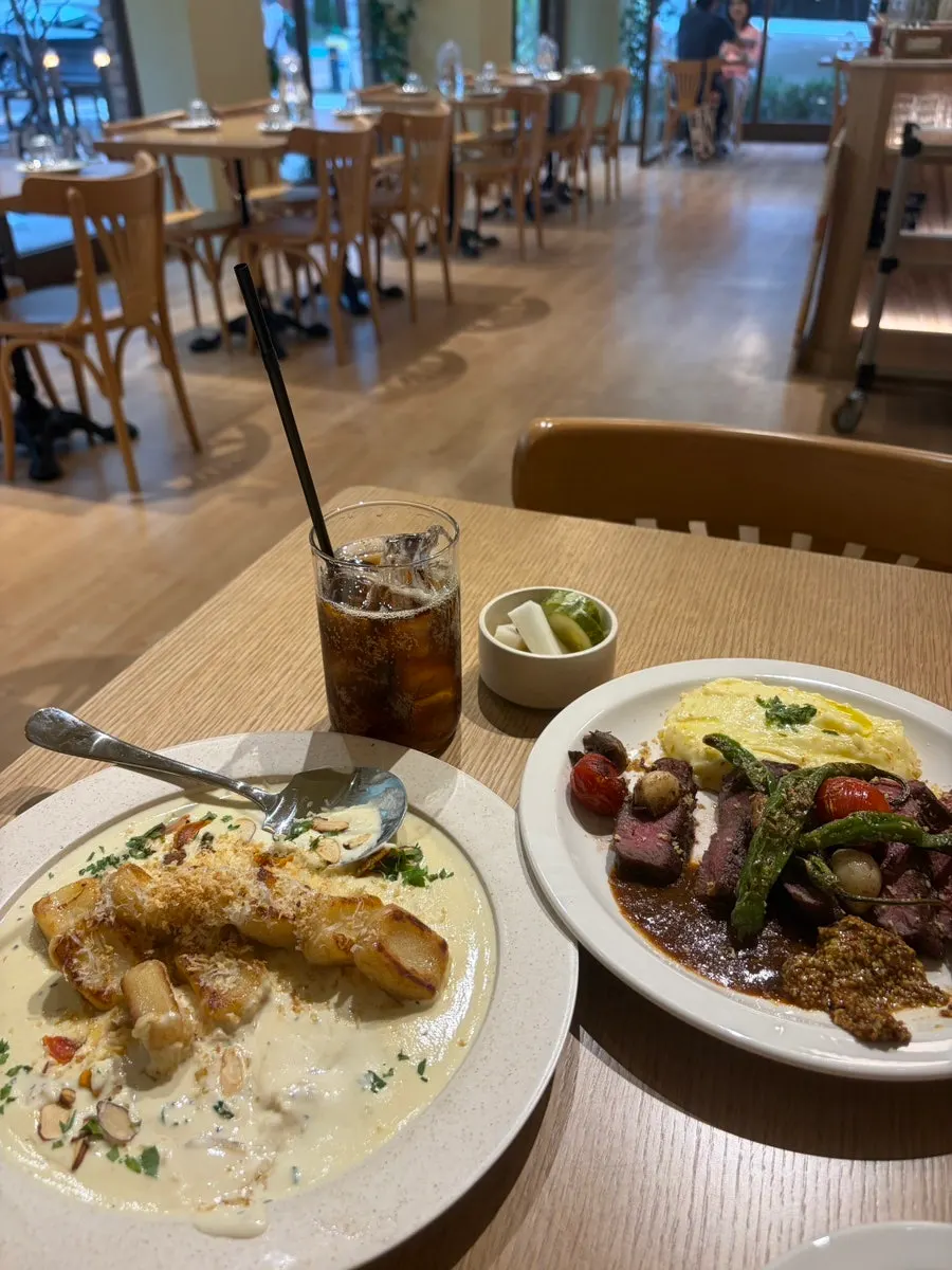 Full spread of the ordered Western dishes