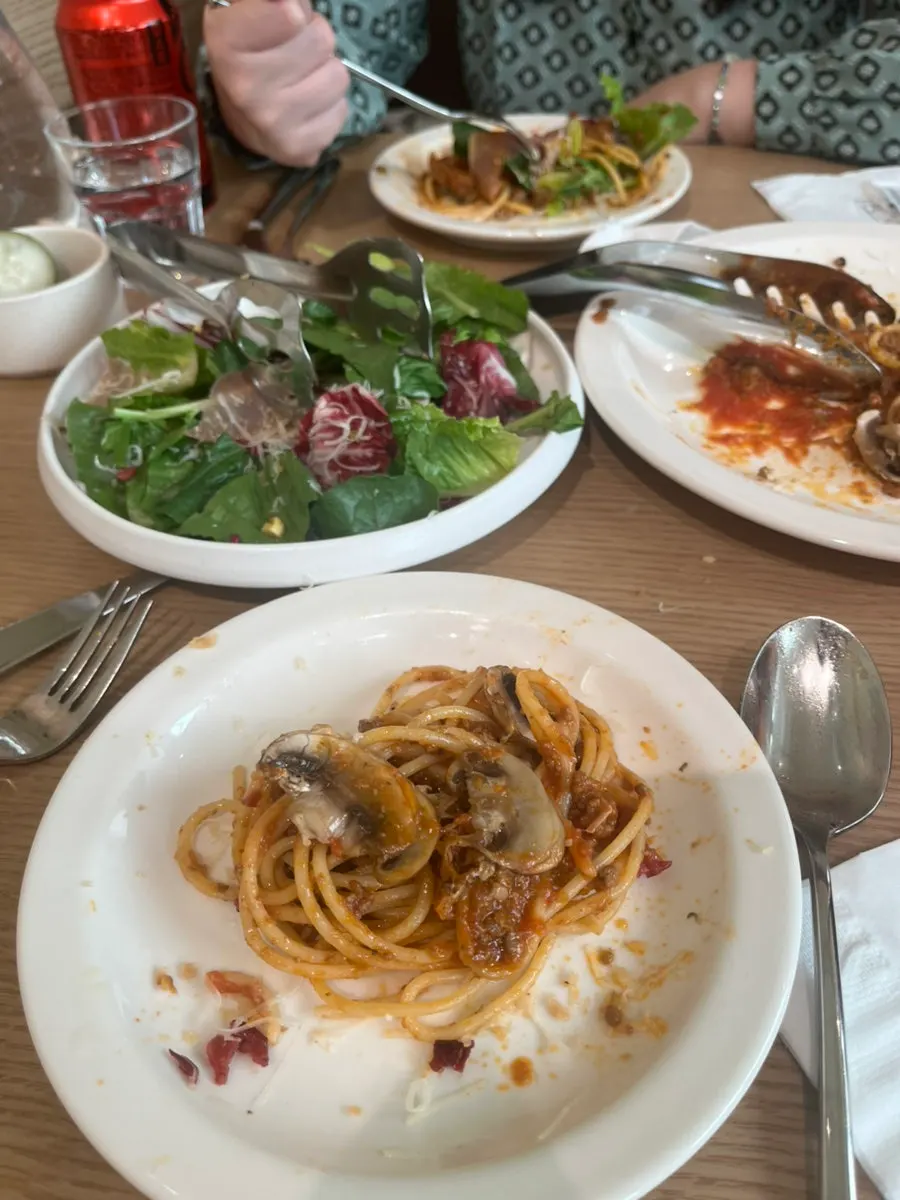 Plate of pasta in tomato sauce