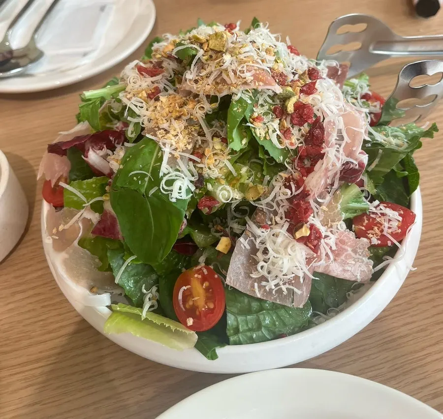 Salad topped with ham at Raon Sik Tak Pangyo Branch