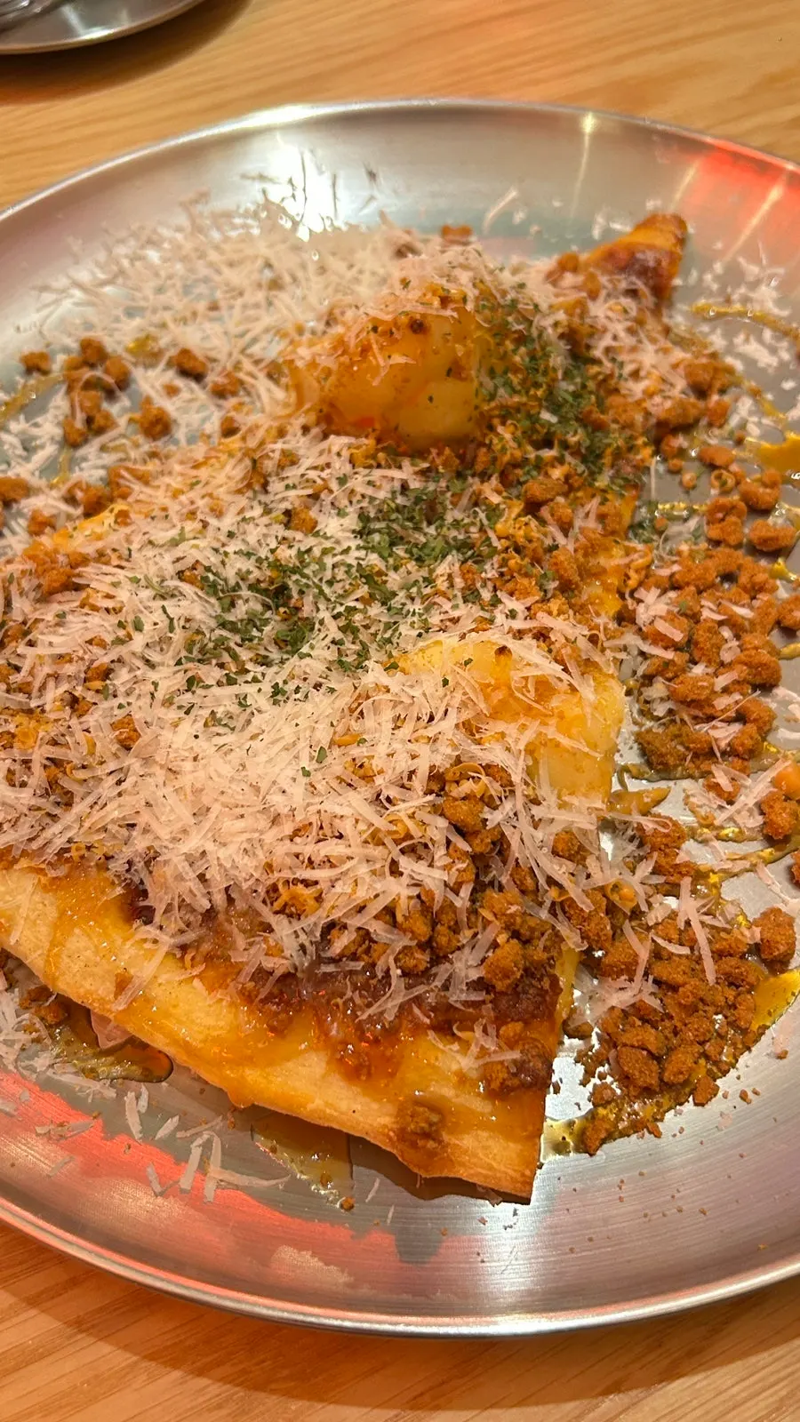 Big Brown Potato pizza sprinkled with Lotus