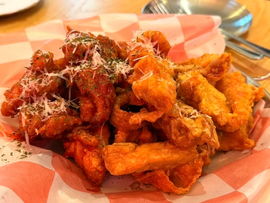 A plate of boneless half-and-half chicken, the main menu item